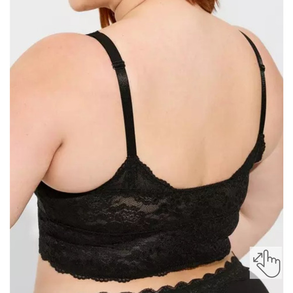 NWT Unlined Sheer Lace Crop Bralette Dark Romantic Whimsigoth Stretch Plus 3X - Picture 5 of 13